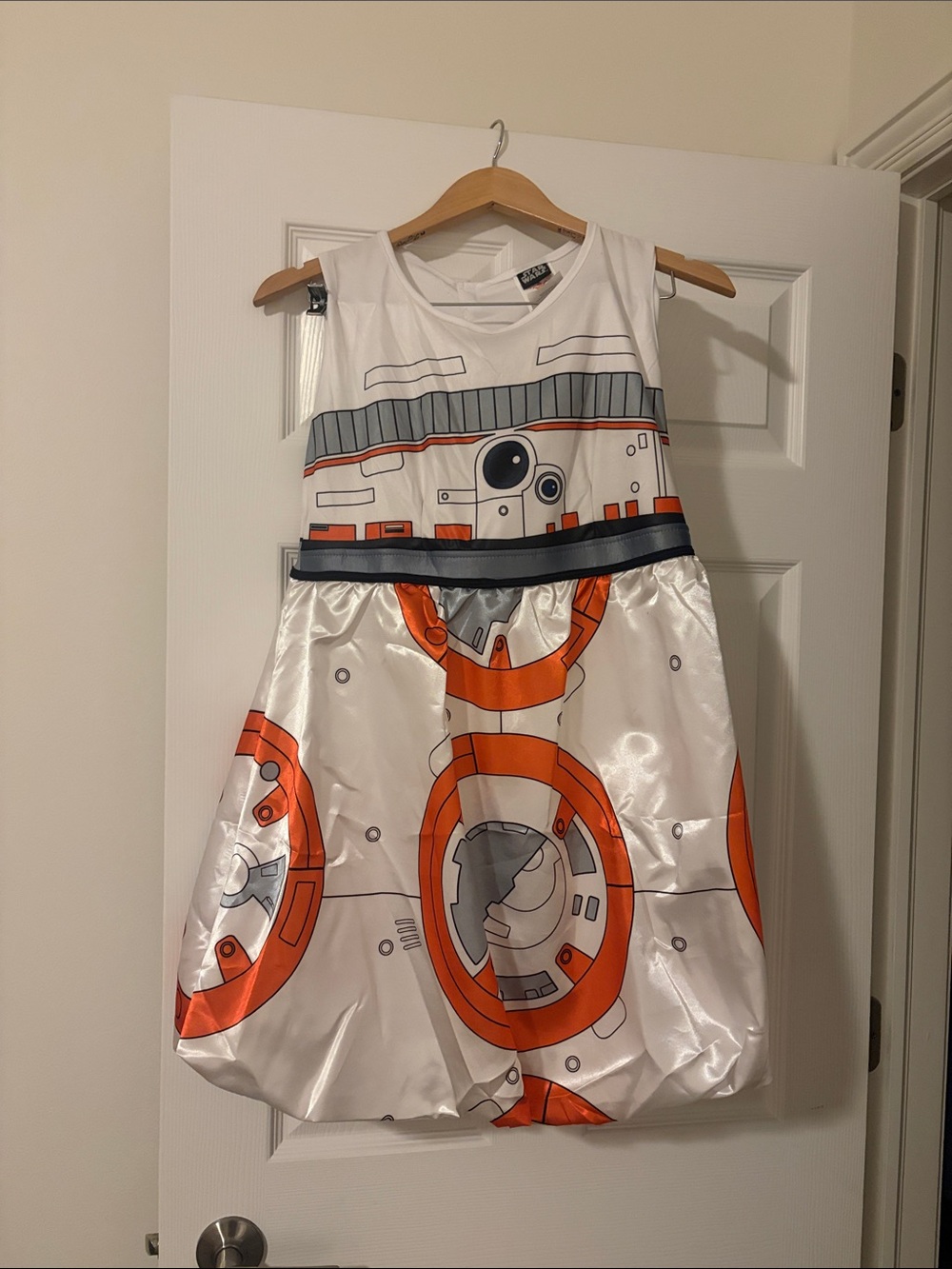 Star Wars White and Orange BB-8 Graphic Sleeveless Dress